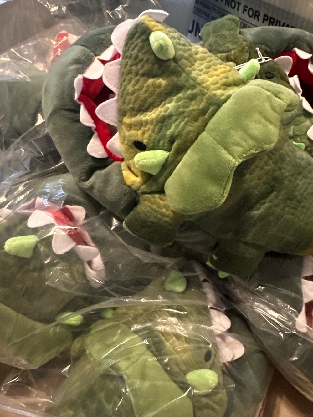 Cat & Jack Target Kids Dinosaur Plush Slippers Green Cozy House Shoes NWT - Picture 3 of 3